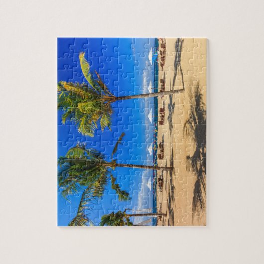 Tropische strandpuzzel. legpuzzel (Verticaal)