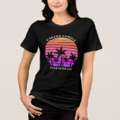 Tropische strandreis Custom Palm Tree Women's Tri-Blend Shirt (Voorkant)
