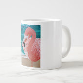 Tropische strandroze flamingo mok koffie (Voorkant rechts)