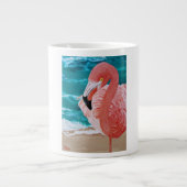 Tropische strandroze flamingo mok koffie (Voorkant)