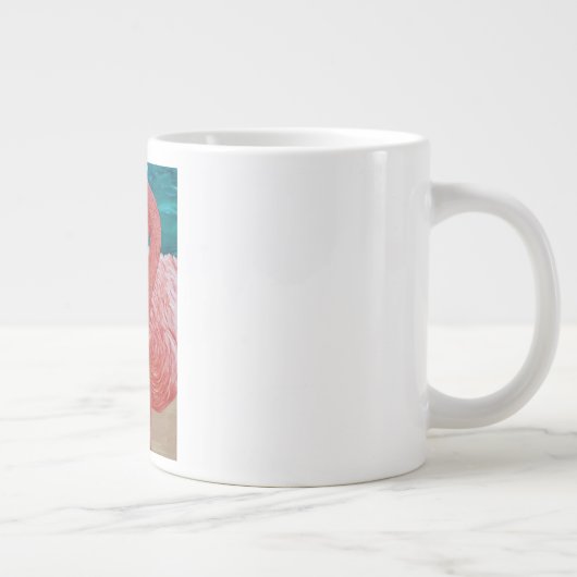 Tropische strandroze flamingo mok koffie (Rechts)