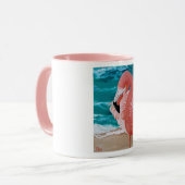 Tropische strandroze flamingo mok koffie (Voorkant links)