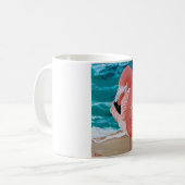 Tropische strandroze flamingo mok koffie (Voorkant links)