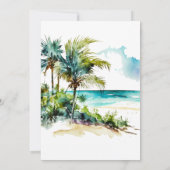 Tropische strandscène 50e verjaardagsfeestje kaart (Achterkant)