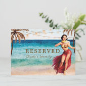 tropische strandscène gereserveerd teken bewerkbaa kaart (Staand voorkant)