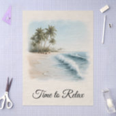 Tropische strandscène in een Waterverf stijl Tissuepapier (Craft)