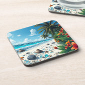  tropische strandscène kust bier onderzetter (Linkerzijde)