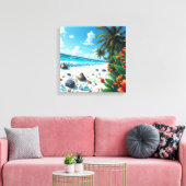 Tropische Strandscène Kustkunst Canvas Afdruk (Insitu (Woonkamer))