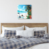 Tropische Strandscène Kustkunst Canvas Afdruk (Insitu (Slaapkamer))
