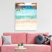 tropische strandscène palmbomen aquarel canvas (Insitu (Woonkamer))