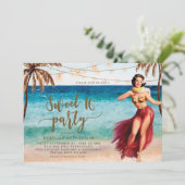 tropische strandscène zoet 16 feestelijke uitnodig kaart (Staand voorkant)