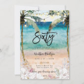 Tropische strandschelpen 60ste verjaardagsfeest kaart (Voorkant)