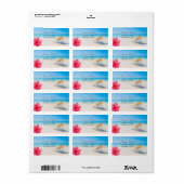 Tropische strandstoel, zandhibiscus etiket (Full Sheet)