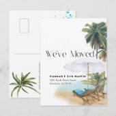 Tropische strandstoelen bewegende aankondiging (Voorkant / Achterkant)