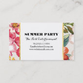 tropische strandstralen bruiloft visitekaartje (Achterkant)