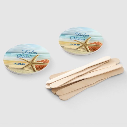 Tropische strandstralen met een tintje handwaaier (Niet-gemonteerd)