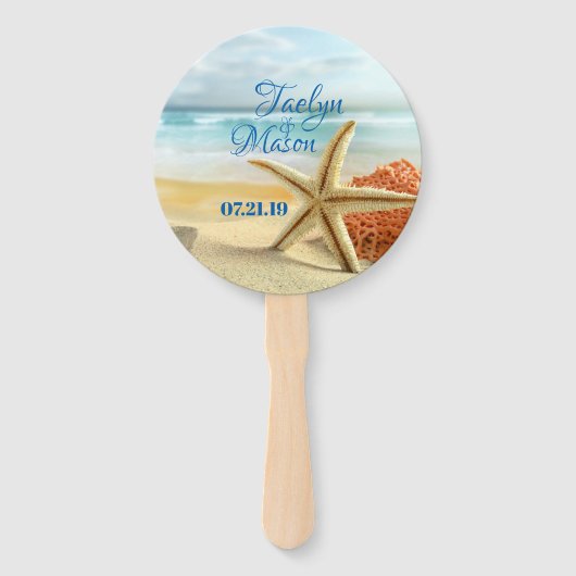 Tropische strandstralen met een tintje handwaaier (Voorkant)