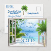 Tropische strandstralen opslaan de Kaart Datum (Voorkant / Achterkant)