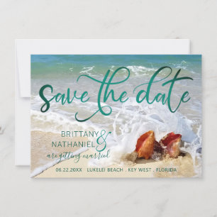 Tropische strandstralen voor strandstralen save the date