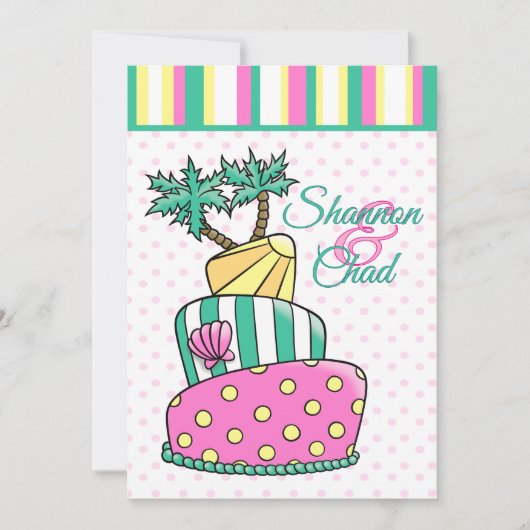 Tropische strandtaart kaart (Voorkant)