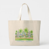 Tropische strandtas grote tote bag (Achterkant)