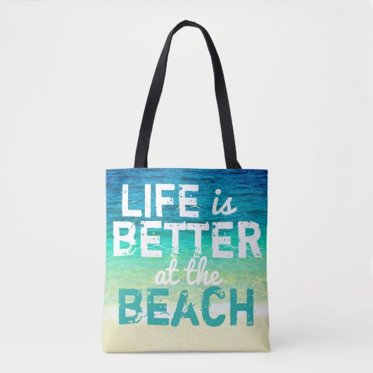 Tropische strandtas typografie ontwerp tote bag (Voorkant)