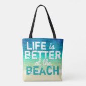 Tropische strandtas typografie ontwerp tote bag (Achterkant)
