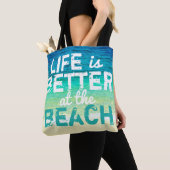 Tropische strandtas typografie ontwerp tote bag (Dichtbij)