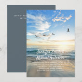 Tropische strandtrouwfoto in het buitenland Modern (Voorkant / Achterkant)