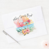 Tropische strandvakantie die de stemming erin bren vierkante sticker (Envelop)