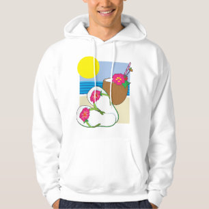 Tropische strandvakantie Kokosbloemen teenslippers Hoodie