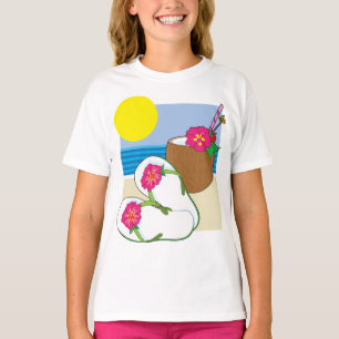 Tropische strandvakantie kokosbloemen teenslippers t-shirt