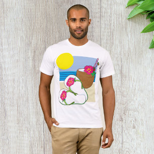 Tropische strandvakantie Kokosbloemen Teenslippers T-shirt