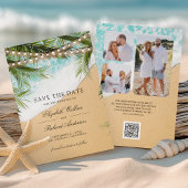 Tropische Strandverlichting Foto QR Code Huwelijk Save The Date