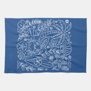 Tropische strandvibes theedoek