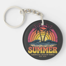Tropische strandvibes - zomer vakantie sleutelhanger