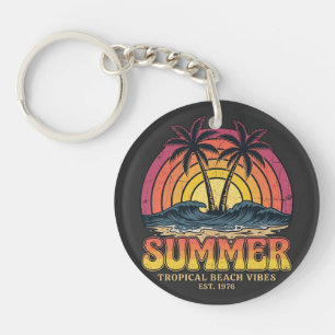 Tropische strandvibes - zomer vakantie sleutelhanger