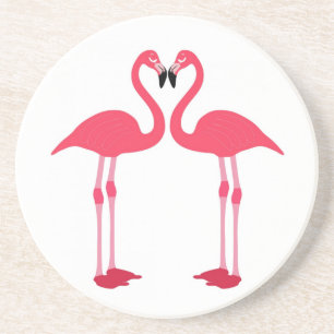 Tropische strandvogels Destiny Flamingo's Zandsteen Onderzetter