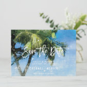 tropische strandzomer bruiloft , met uitzondering  bedankkaart (Staand voorkant)
