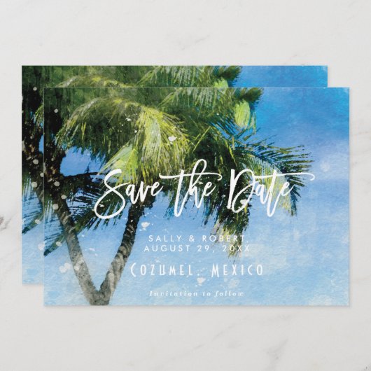 tropische strandzomer bruiloft , met uitzondering  bedankkaart (Voorkant / Achterkant)