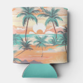 Tropische strandzonsondergang blikjeskoeler (Achterkant)