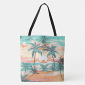 Tropische strandzonsondergang tote bag (Voorkant)
