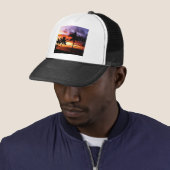 Tropische strandzonsondergang trucker pet (In situ)