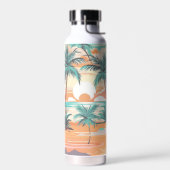 Tropische strandzonsondergang waterfles (Links)
