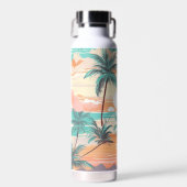 Tropische strandzonsondergang waterfles (Voorkant)