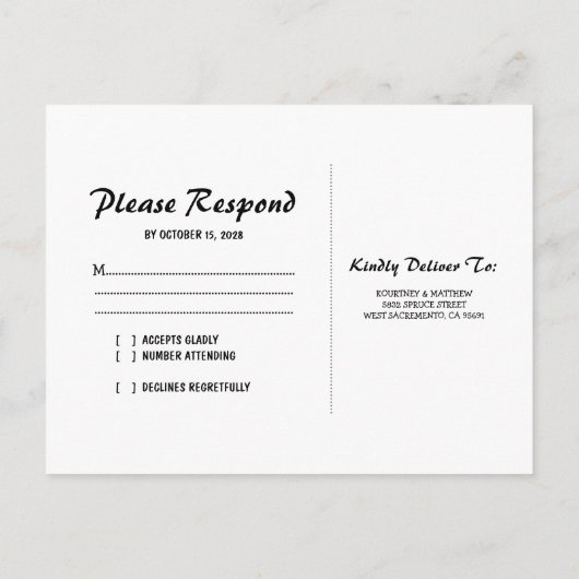 Tropische  stransporten RSVP Uitnodiging Briefkaart (Achterkant)