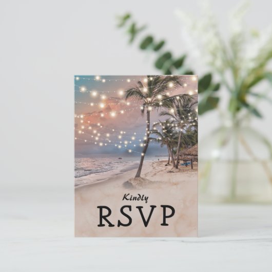 Tropische  stransporten RSVP Uitnodiging Briefkaart (Staand voorkant)