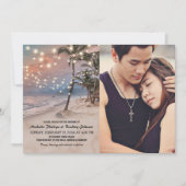 Tropische  straten foto bruiloft kaart (Voorkant)