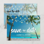 Tropische straten palm Trees Modern Aankondigingskaart (Voorkant / Achterkant)