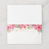 Tropische Strijklichten Bloemenbruiloft Plaatskaartje (Buitenkant ongevouwen)